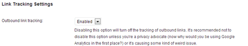 Google Analyticator Outbound link tracking