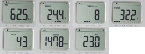 4日目朝の測定結果