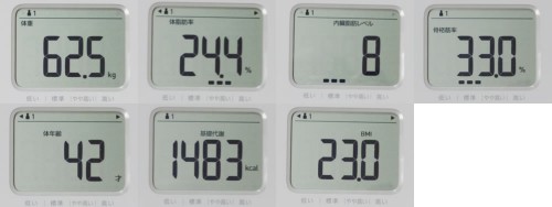 5日目夜の測定結果