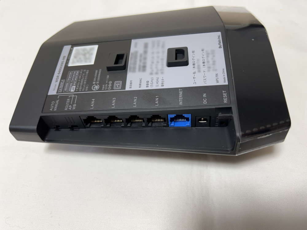 バッファローWSR-5400AX6S  本体背面