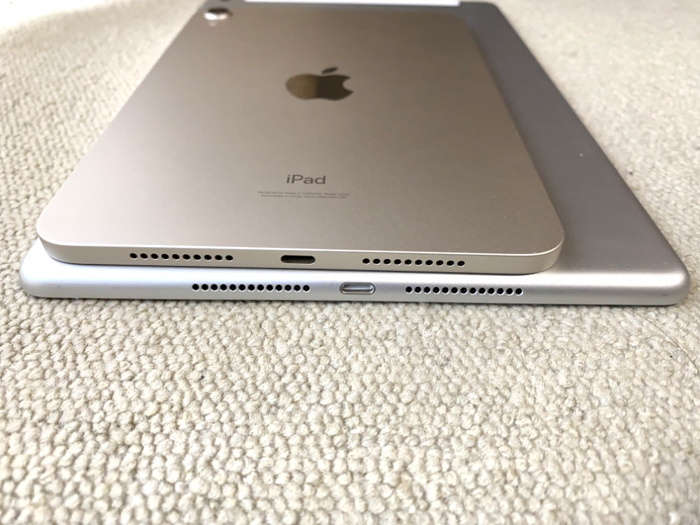 iPad mini(第6世代)とiPad(第9世代) 厚み比較